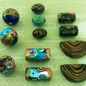 Antique Venetian Beads, Millefiori, Murano, Glass Beads, Vintage beads, Collection