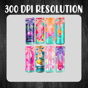 Summer Energy Drink PNG: Bow Design, Trendy Graphics (Digital Download)