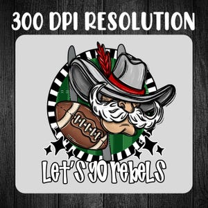 Rebels Mascot PNG: Preppy School Spirit Digital Design (Digital Download