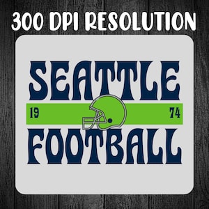 Seattle Football PNG: Sublimation Design, Digital Download