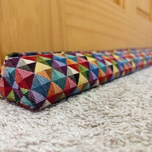 Draught Excluder Triangular® | Geometric Tapestry | Heavy, Hookable | Custom Lengths | UK Draft Stopper