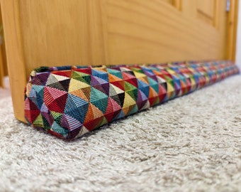 Draught Excluder Triangular® | Geometric Tapestry | Heavy, Hookable | Custom Lengths | UK Draft Stopper