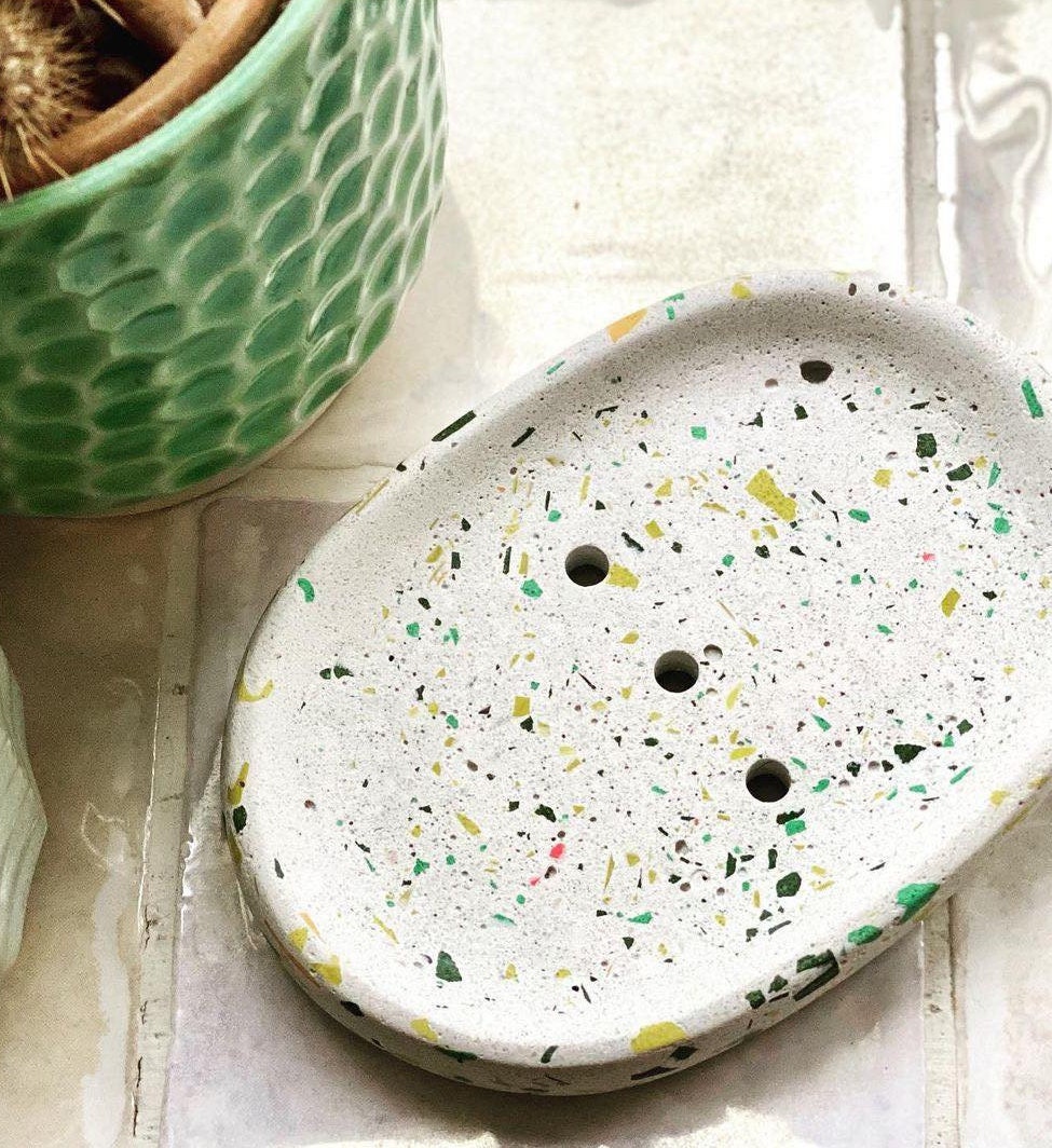Concrete Decorative Terrazzo Soap Dish can be made with any Etsy