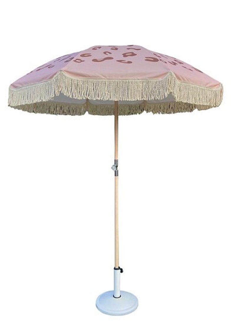 Boho Parasol Umbrella Wonky Leopard Animal Print Sun Garden Parasol