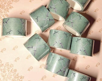 Battle Swords Washi Tape, Crafting Washi, Penpal Supplies, Stationary, Scrapbooking, Junk Journal Supplies