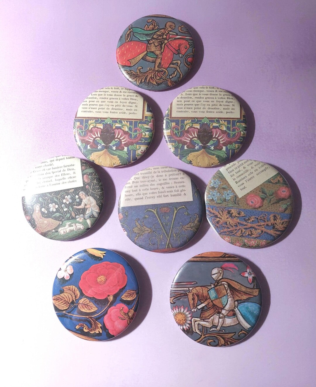 Medieval Artwork Scripture Themed Pins, History Pins, Medren, Jousting ...