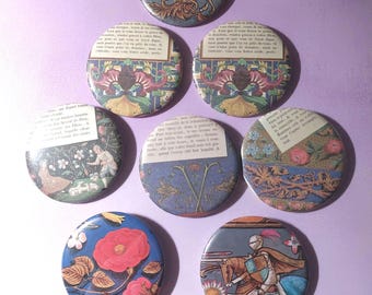 Medieval Artwork Scripture Themed Pins, History Pins, MedRen, Jousting, Floral Designs, Renaissance Pins