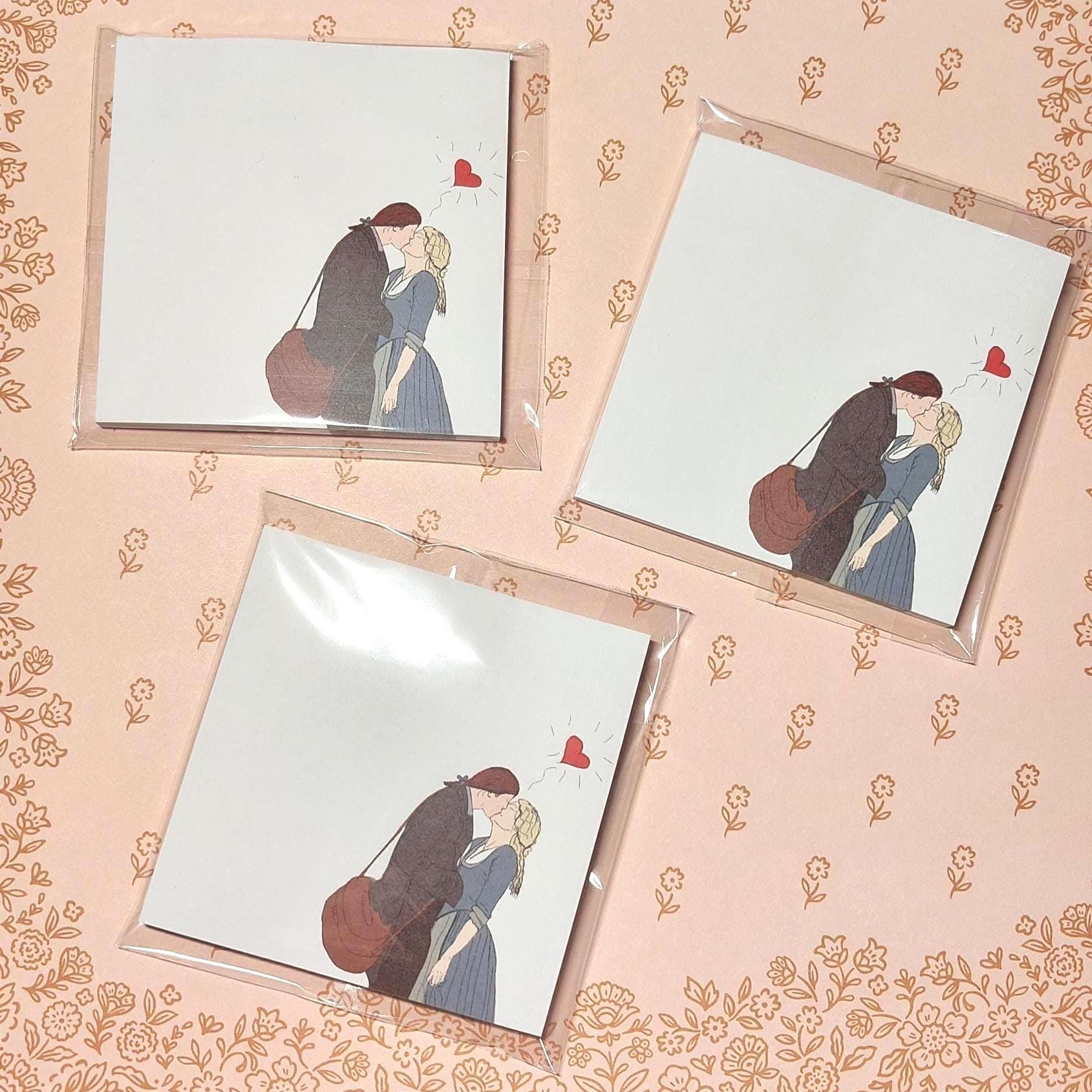 18th Century Couple Romantasy Sticky Notepad, Sticky Notes, Stationary, Memo Pads, Romantic Gifts