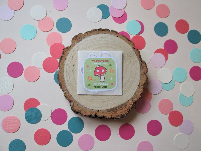 12 or 24 Pieces Toadstool Sticker Pack