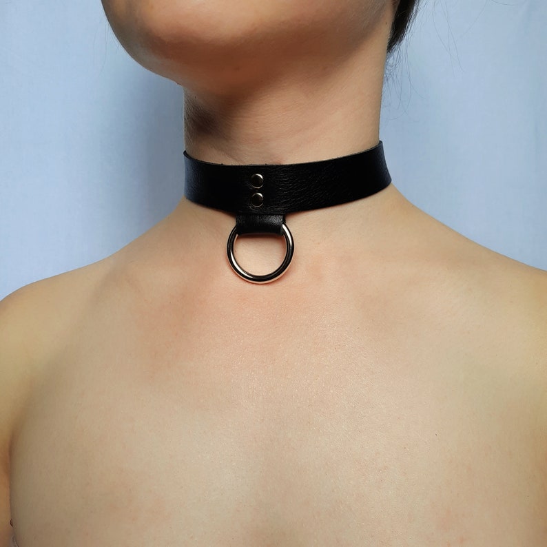 Leather BDSM Lockable Slave Sub Collar PetPlay Choker | Etsy