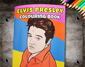 Elvis Presley Colouring Book, adult colouring book, Elvis fan gift, activity book, birthday gift, King of Rock & Roll, music icon