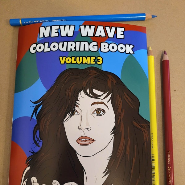 New Wave Colouring Book, adult colouring book, gift for new wave music fan, activity book, birthday gift, 80s music colouring book