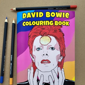 David Bowie Colouring Book, adult colouring book, gift for David Bowie fan, activity book, birthday gift, david bowie artwork