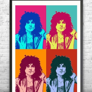 Marc Bolan of T Rex print - unframed | Art Print | Marc Bolan Gift | Wall Decor | Wall Art | Pop Art | Warhol | Poster | Postcard| Glam Rock