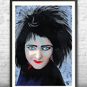 Siouxsie Sioux art print, unframed, Siouxsie and the Banshees, punk wall decor, new wave art, Siouxsie portrait, goth fan gift, goth pop art