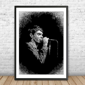 Ian Curtis stampa d'arte senza cornice, Joy Division Poster, post punk Wall Art, Joy Division fan gift, Line art, abstract line art