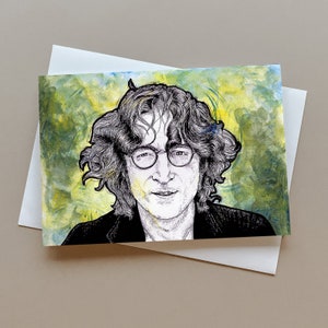 Tarjeta de felicitación de John Lennon, The Beatles, tarjeta de cumpleaños, tarjeta musical, tarjeta personalizada, regalo de John Lennon