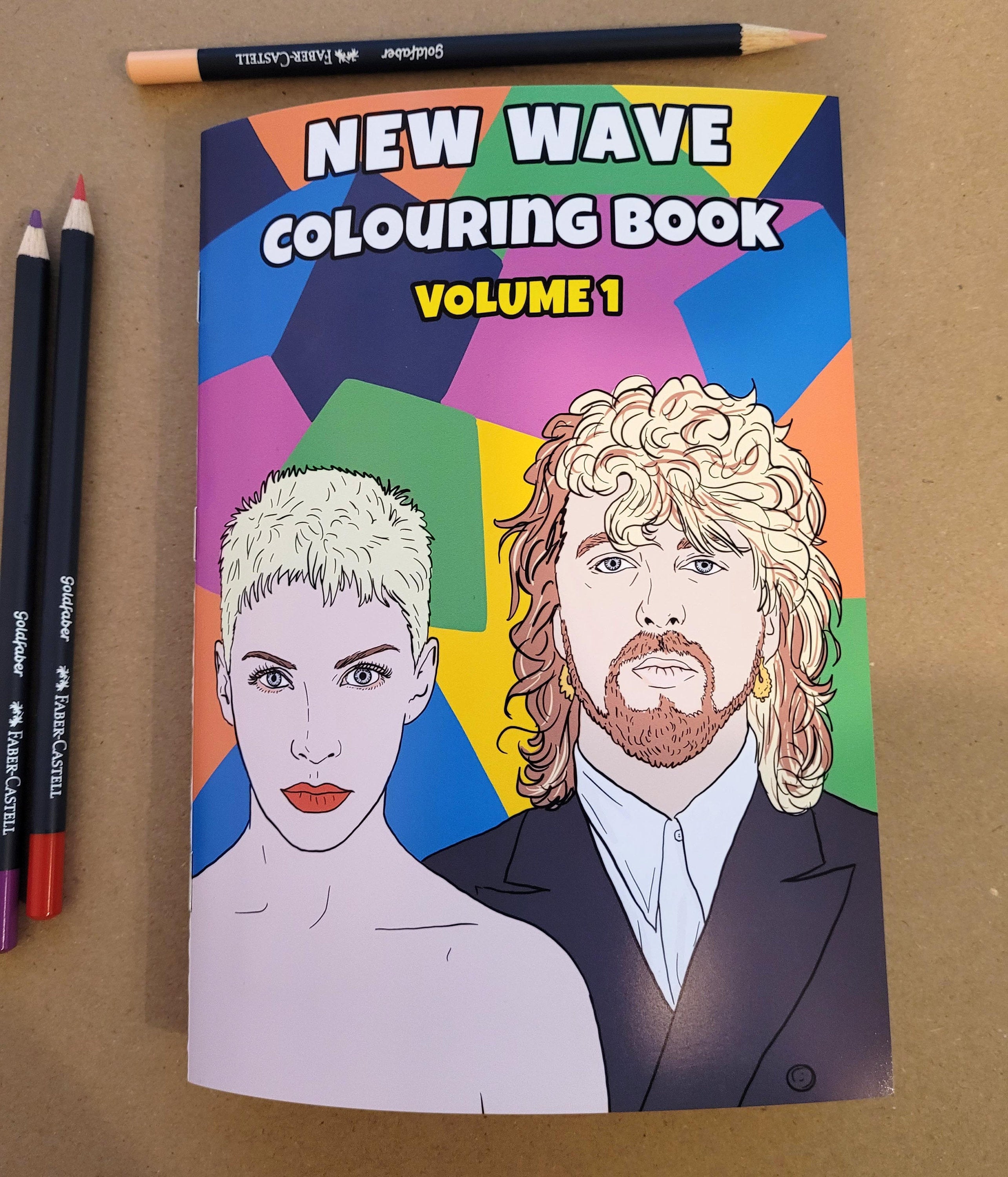 New Wave Colouring Book, adult colouring book, gift for new wave music fan, activity book, birthday gift, 80s music colouring book, size A5