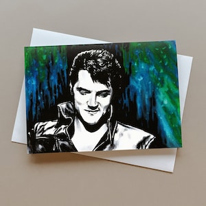 Tarjeta de felicitación de Elvis Presley, Rey del Rock and Roll, Tarjeta de música rock, Tarjeta de cumpleaños de Elvis, Regalo para fanáticos de Elvis, Tarjeta personalizada, Tarjeta de Elvis
