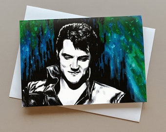 Elvis Presley greeting card, King of Rock and Roll, Rock Music card, Elvis birthday card, Gift for Elvis fans, personalised card, Elvis card