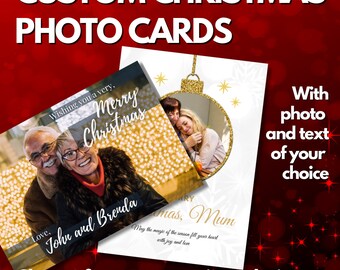 Custom photo Christmas card, personalised card, personalised gift, photo card, custom photo greeting card, personalised Christmas card