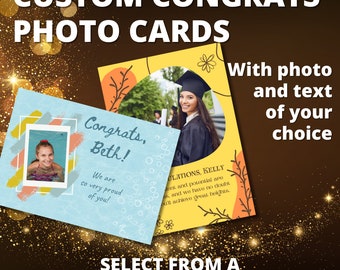 Custom photo congrats card, personalised card, personalised gift, photo card, custom photo greeting card, personalised congratulations card