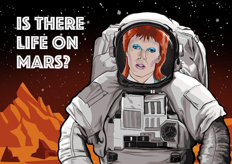 David Bowie Life on Mars Art Print Unframed Bowie Art Print - Etsy ...