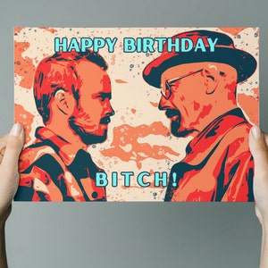 Tarjeta de cumpleaños de Breaking Bad, tarjeta de cumpleaños de Walter White, Jesse Pinkman, tarjeta para un fan de Breaking Bad, feliz cumpleaños perra
