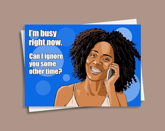 Funny postcard, set of 4, "I'm busy right now. Can I ignore you some other time?", humorous postcard, meme postcard, sarcastic postcard