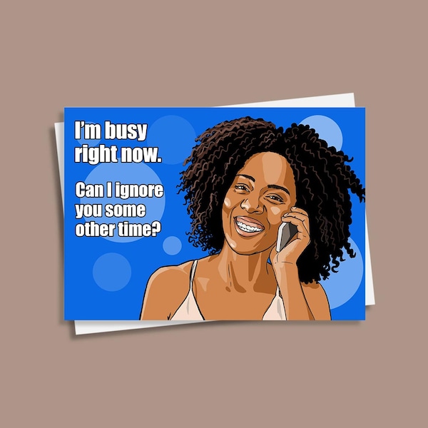 Funny postcard, set of 4, "I'm busy right now. Can I ignore you some other time?", humorous postcard, meme postcard, sarcastic postcard