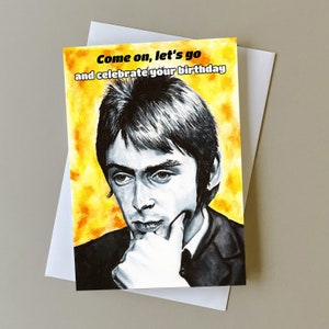 Carte d'anniversaire Paul Weller, allez-y, carte de voeux pour les fans de musique mod, cadeau d'anniversaire musique punk mod, carte The Jam, conseil de style