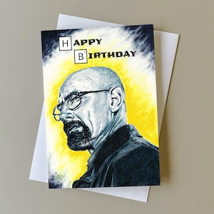 Biglietto di auguri di compleanno Breaking Bad, biglietto di auguri di compleanno Walter White, regalo della serie TV Breaking Bad, biglietto per fan di Breaking Bad, biglietto di auguri di compleanno Bryan Cranston