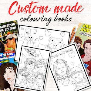 Custom colouring book, handmade, personalised colouring book, gift for family, activity book, custom artwork, custom drawings, personalised