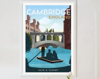 CAMBRIDGE PUNTING RAILWAY TRAVEL POSTER VINTAGE RETRO ADVERTISING ART PRINT