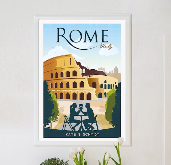 Personalised Rome poster, Rome print, Rome travel poster, Rome poster, retro Rome print, retro travel poster, travel wall art