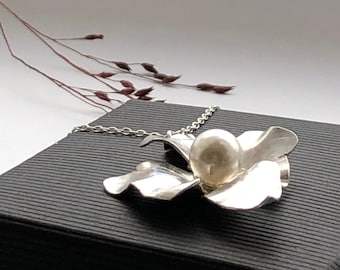 スターリングシルバー(刻印付) ペンダント 925 刻印入りスターリングシルバーペンダント フラワーパール - Etsy 日本