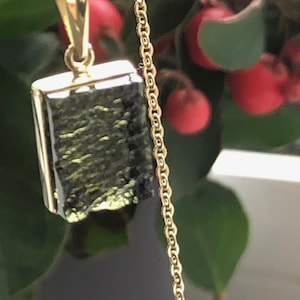 Moldavite CHARM in solid gold,raw Moldavite pendant,14k gold pendant, gold charm, certified moldavite, authentic Moldavite,moldavite jewelry