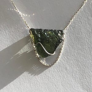 MOLDAVITE necklace, authentic Moldavite, Hand Made Czech Moldavite Jewelry,2 side pendant,raw moldavite,certified moldavite jewelry, tektite