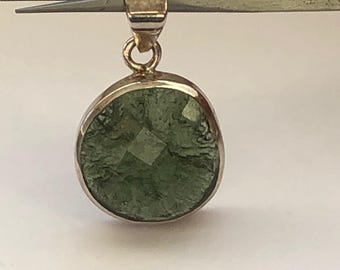 Authentic Moldavite Sterling Silver Pendant: Raw & Faceted Czech Tektite