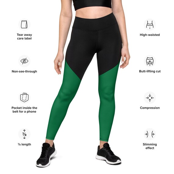 Green Sports Pocket Leggings Green and 