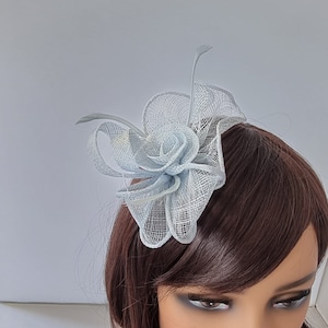 New Pale Blue,Baby Blue Small size Fascinator with clip For wedding day ,Womens Day image 4