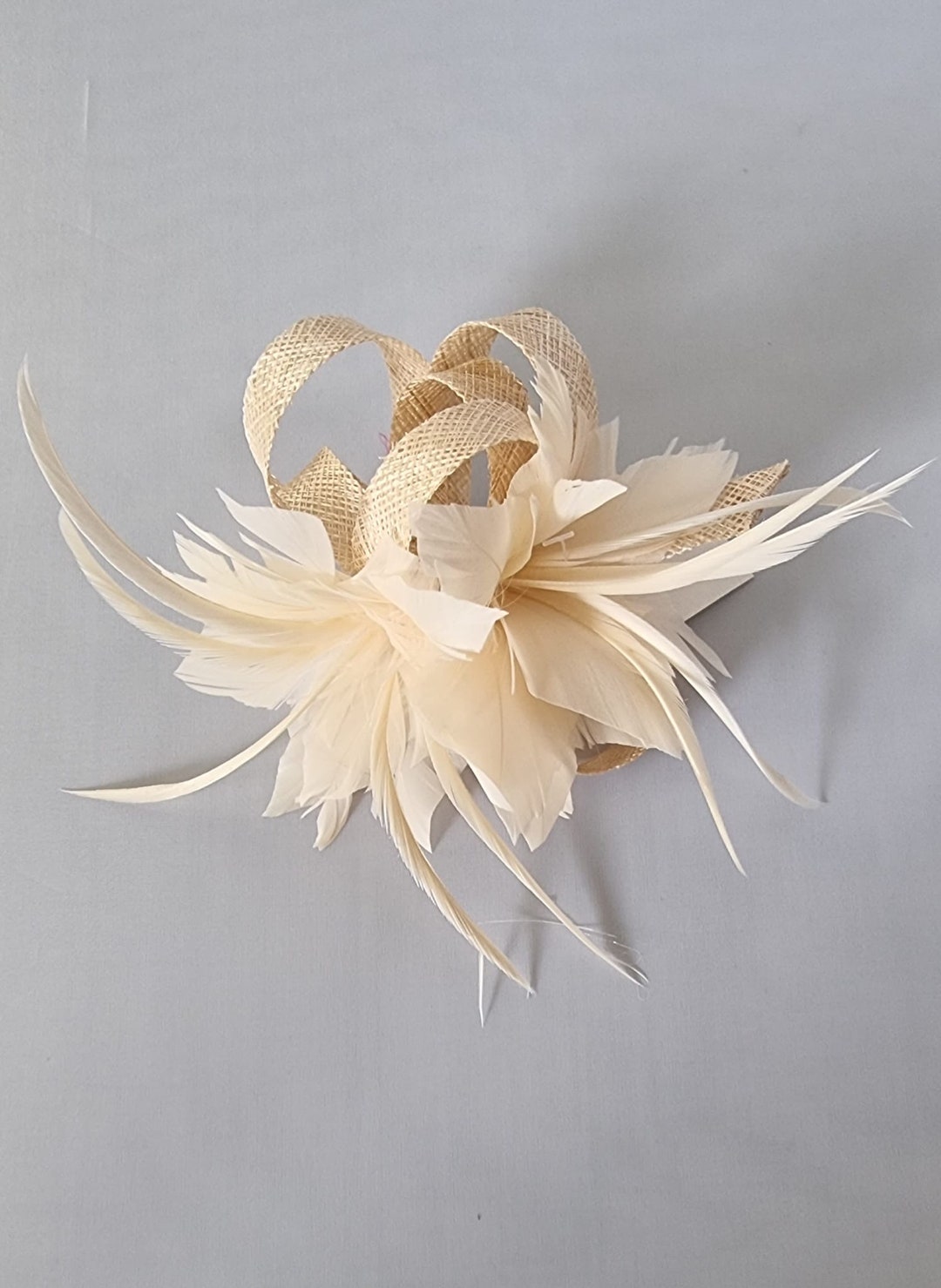 Beatrice Beige Large Fascinator