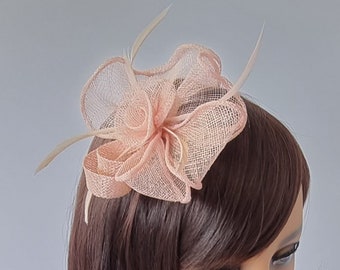 New Pale Pink Small size Fascinator with clip For wedding day ,Women’s Day