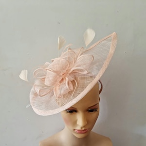 Champagne Colour Fascinator With Flower Headband Wedding Hat,Royal Ascot Ladies Day image 4