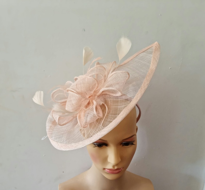 Champagne Colour Fascinator With Flower Headband Wedding Hat,Royal Ascot Ladies Day image 4