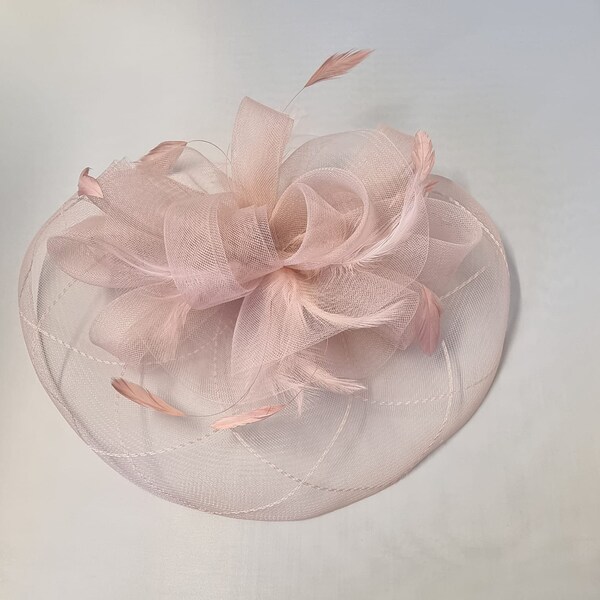 Altrosa, rosa Farbe Fascinator mit Blumen-Stirnband und Clip-Hochzeitshut, Royal Ascot Ladies Day