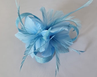 New Light Blue Colour Small size Fascinator with clip For wedding day ,Women’s Day