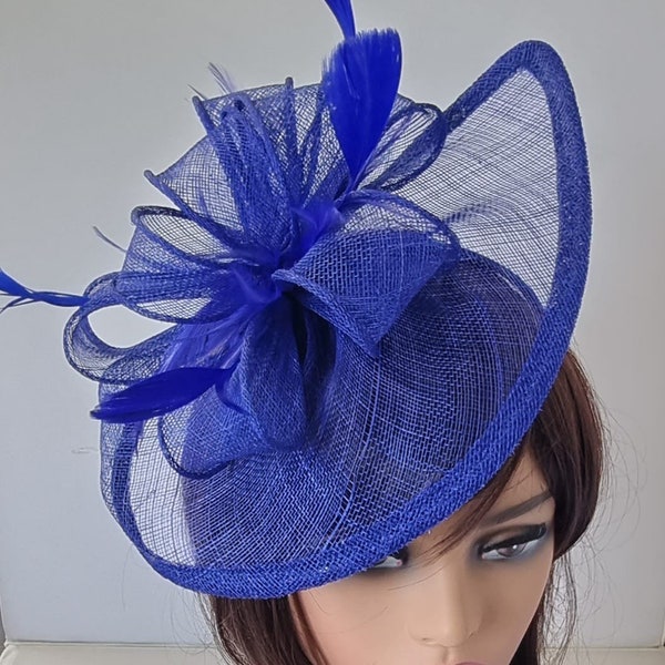 Royal Blue,Blue Colour Fascinator With Flower Headband Wedding Hat,Royal Ascot Ladies Day