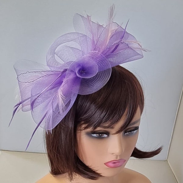 Lilac Large Fascinator on Headband main image 0