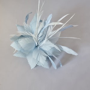 Nuevo Tocado de tamaño pequeño de color azul pálido con clip para el día de la boda, día de la mujer imagen 1